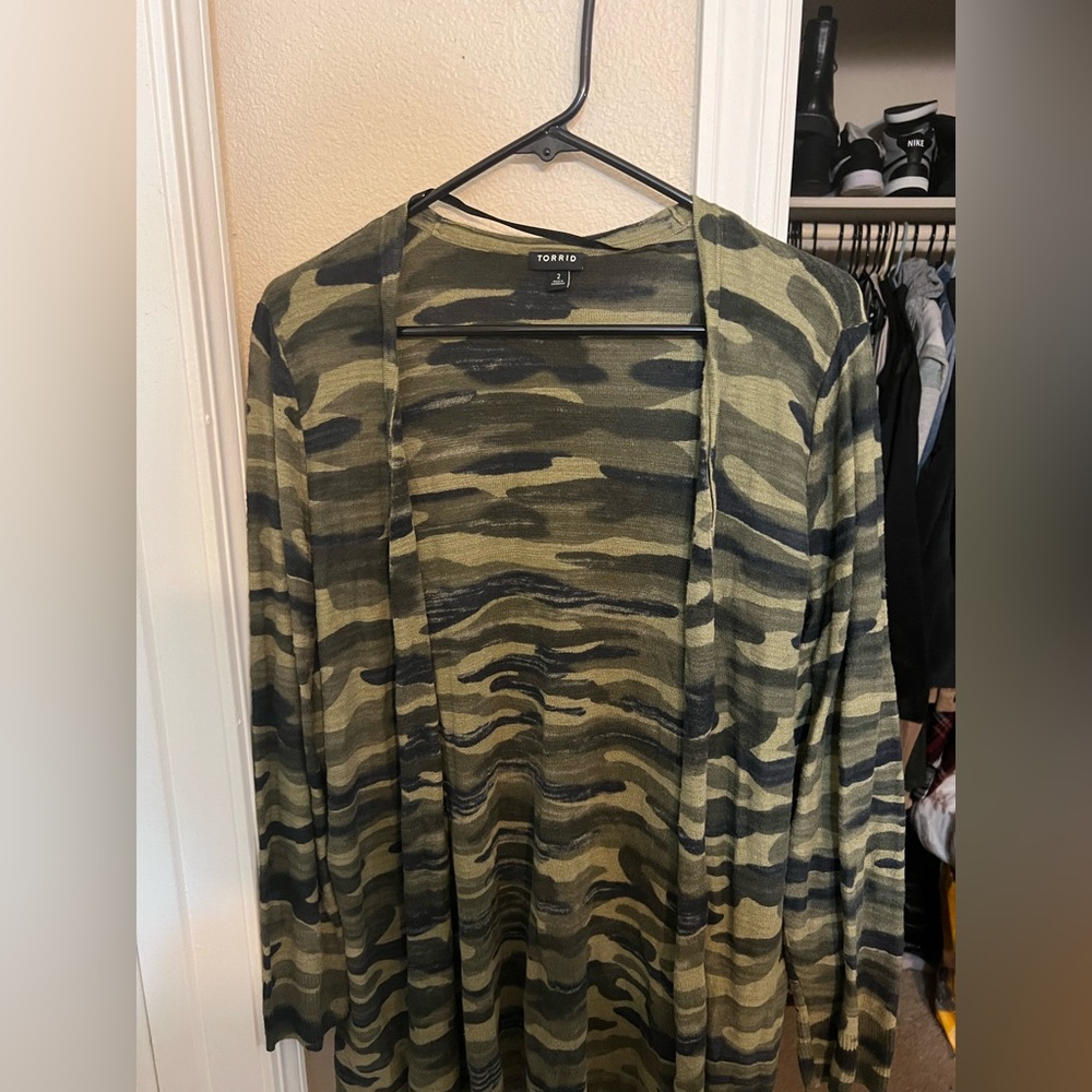 Army print cardigan